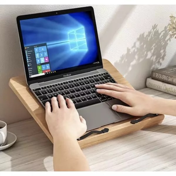 Bokställ i Bambu / Laptopstativ - Stativ för böcker och datorer