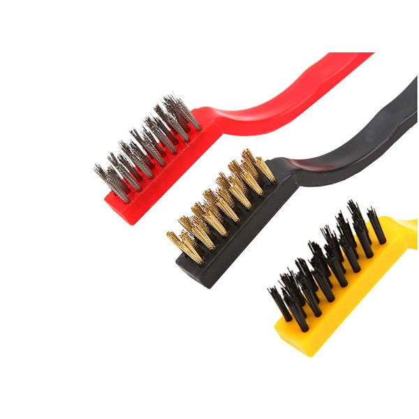 3-Pack - Stålborstar Set - Mässing, stål & nylon