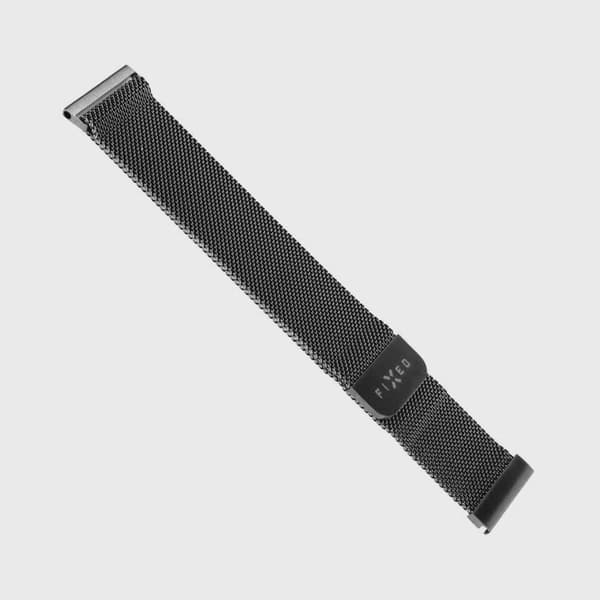 FIXED Mesh metallrem för Smartwatch Universal 22mm Svart