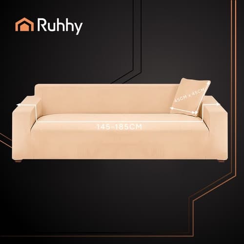 Sofföverdrag Sammet / Överdrag till Soffa - 145-185cm Beige