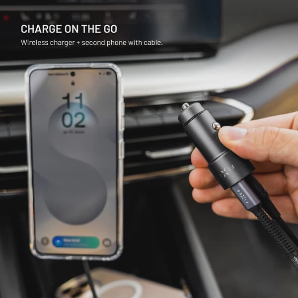 FIXED Supersnabb 65W 2x USB-C billaddare Svart