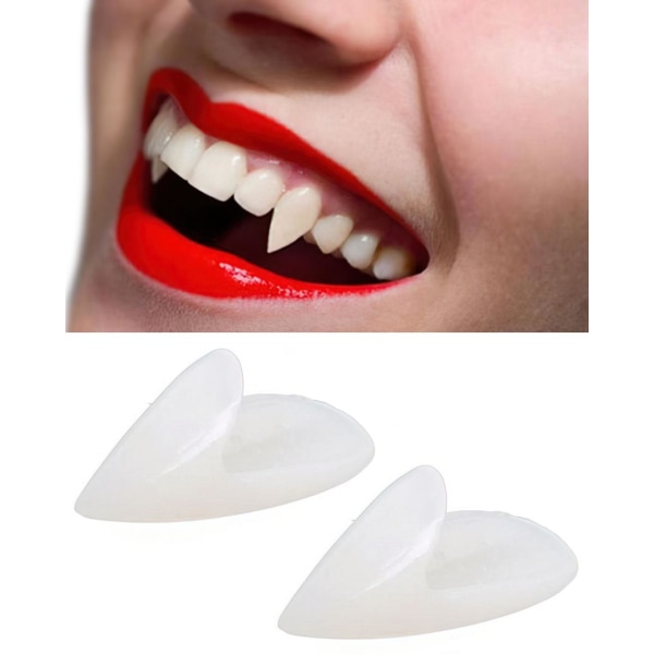 Vampyrtänder / Spetsiga Tänder / Djävul/Dracula - Huggtänder White 13mm