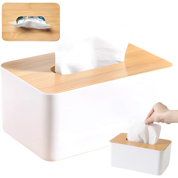 Servetthållare bambu - Förvaringslåda och pappersbox