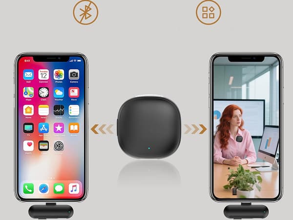 Trådlös lavalier mikrofon 2 st för iPhone mobil eller dator USB-C