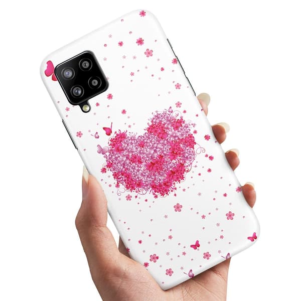 Deksel / Mobildeksel til Samsung Galaxy A42 5G - Blomsterhjerte