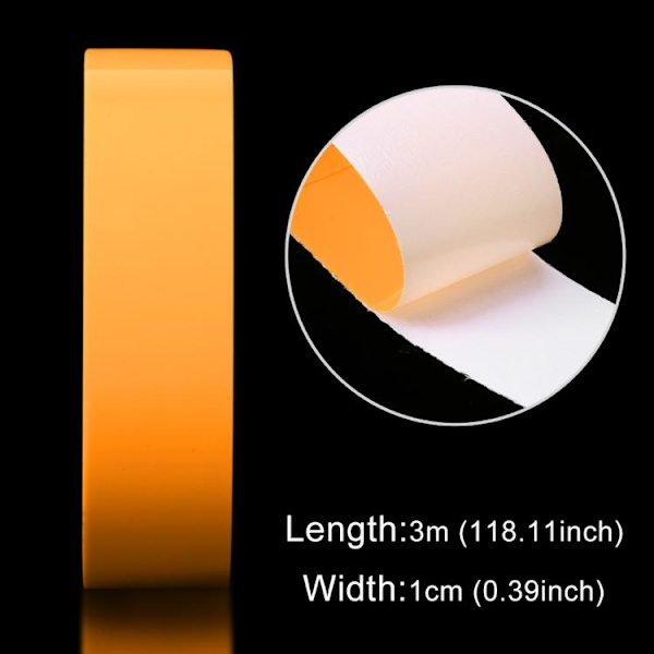 Självlysande Tejp Gul / Glow in the Dark - 1 cm x 3 meter Orange