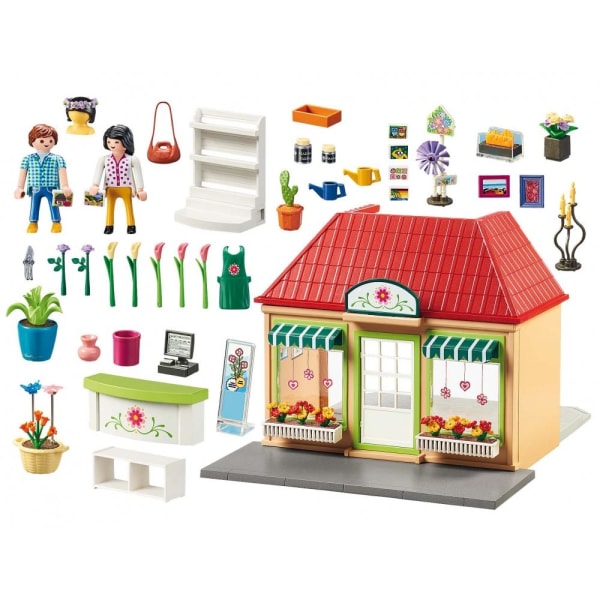 Playmobil City Life Florist - Blomsteraffär - Dockskåp multifärg