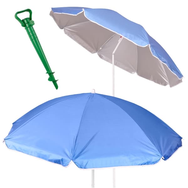 Strandparasoll - Parasoll med UV-skydd grå