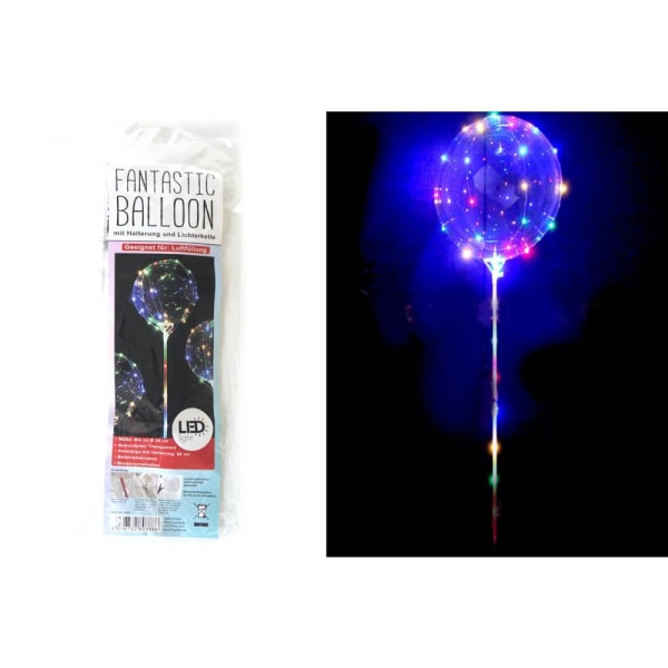 2-Pack - LED-Ballong med Pinne / Fantastic Balloon - 30 cm multifärg