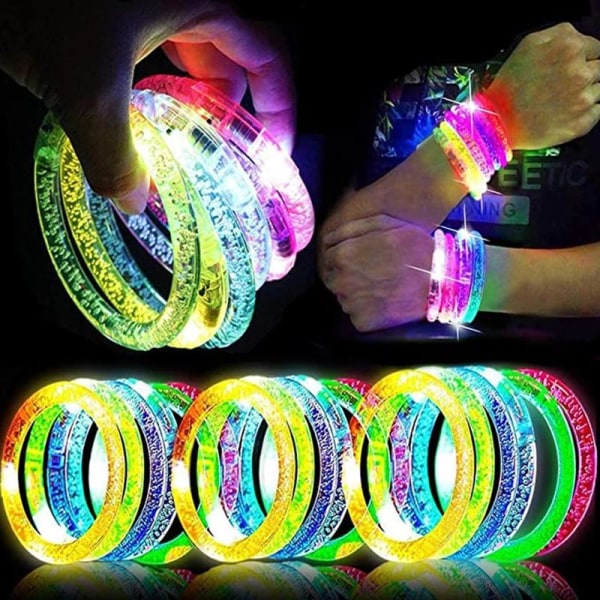 3-Pak - Glowsticks - Blinkende LED Armbånd Multicolor