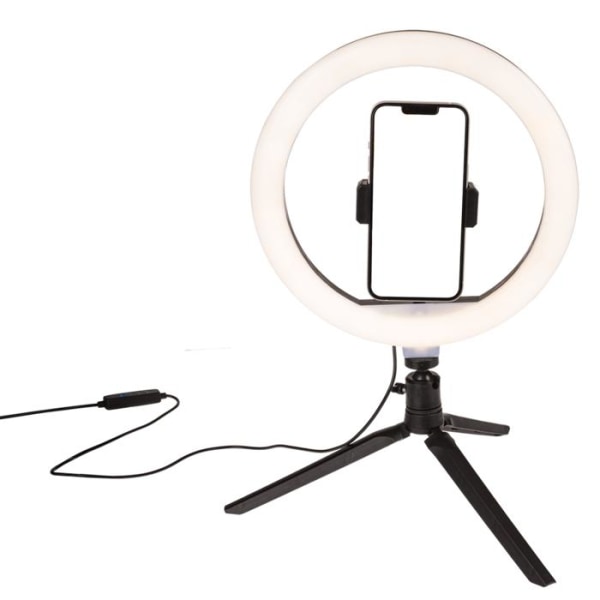 Selfie lampe med stativ for mobil - LED White