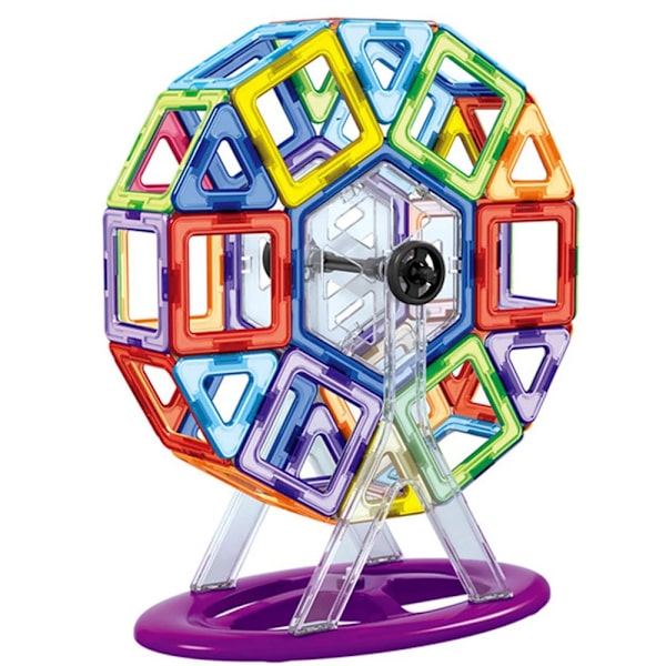 Magnetic Tiles - Magneettisia Palikoita-Rakenna Magneeteilla Pariserhjul kit