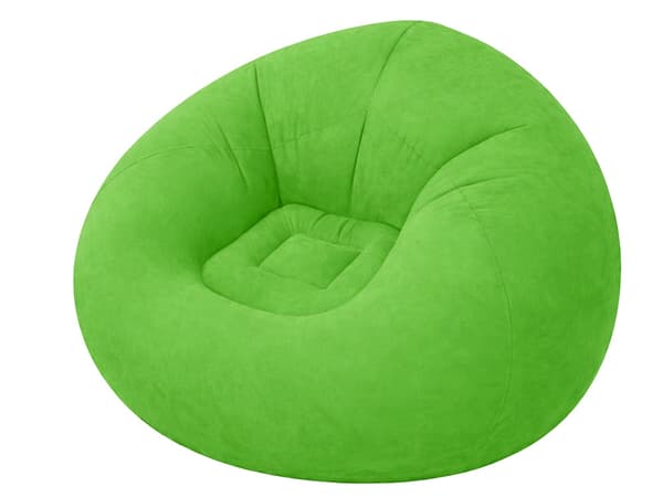 Uppblåsbar sittpuff velour Grön