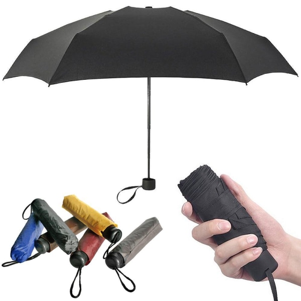 Mini paraply / Paraply med kort skaft - Passer i lommen Multicolor