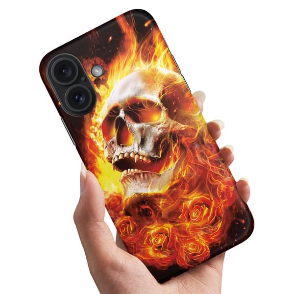 Skal / Mobilskal till iPhone 16 Plus - Burning Skull