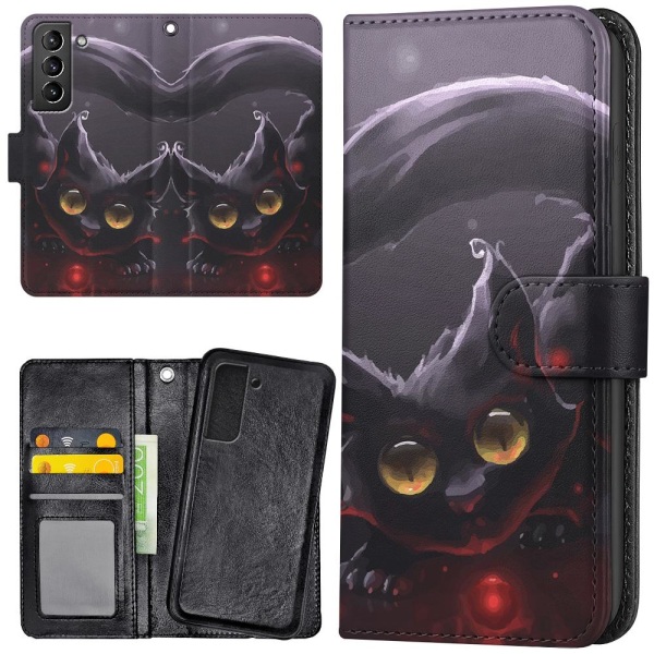Samsung Galaxy S22 Plus - Mobilcover/Etui Cover Sort Kat Multicolor