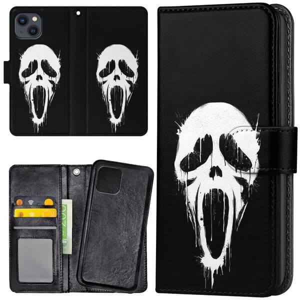 iPhone 14/15 Plus - Lommebok Deksel Scream Ghostface