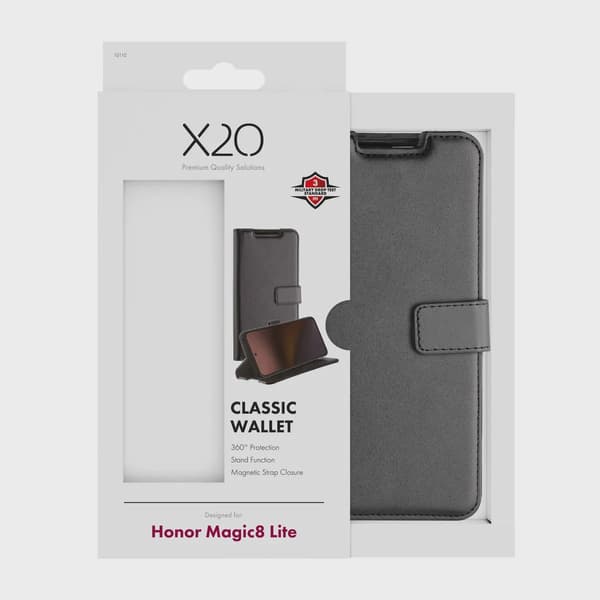 X2O Classic Wallet Plånboksfodral Honor Magic8 Lite Svart