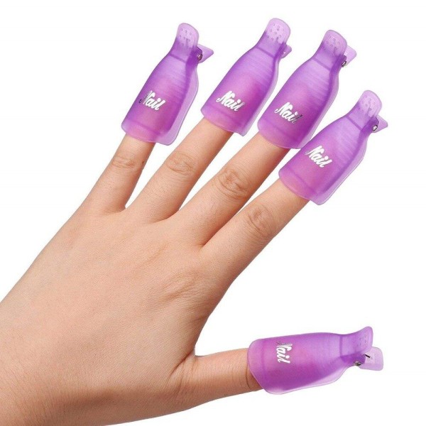10-Pack - Neglelakkfjerner / beskyttelsesnegler Fjern neglelakk Purple