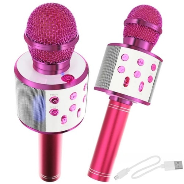 Karaokemikrofon med Høyttaler / Karaoke med Mikrofon – Bluetooth Pink