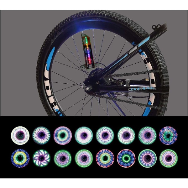 LED lys med motiv til Cykelhjul / Cykel - 32 forskellige motiver Multicolor