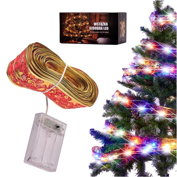 Ljusslinga Julgran / LED-slinga - Batteridriven - 10m