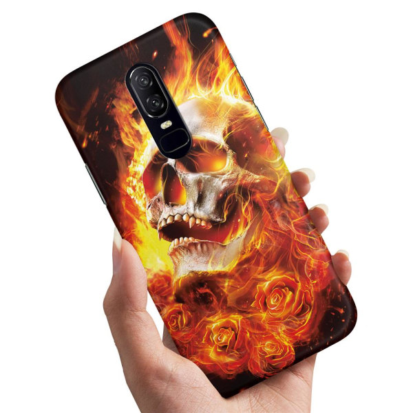 OnePlus 6 - Cover/Mobilcover Burning Skull