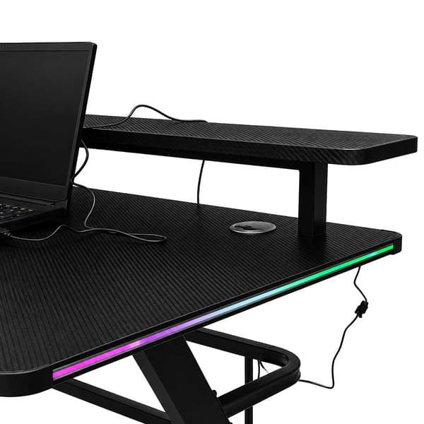 Gamingbord med RGB LED-belysning 120x60 cm - Datorbord