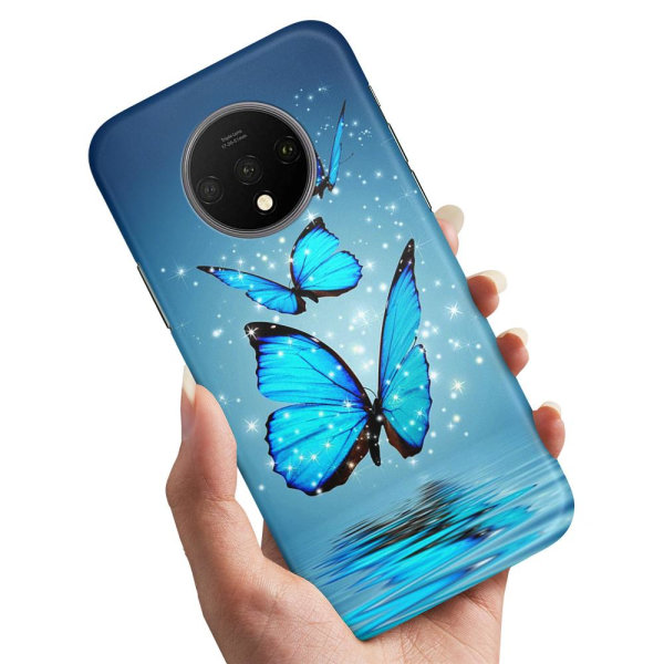 OnePlus 7T - Cover/Mobilcover Glitrende Sommerfugle