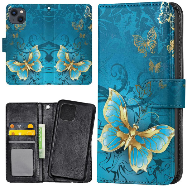 iPhone 14 - Plånboksfodral/Skal Fjärilar