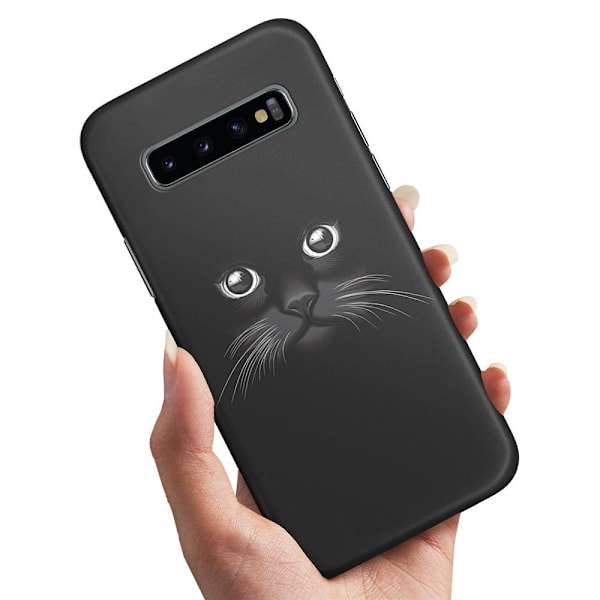 Samsung Galaxy S10 - Skal/Mobilskal Svart Katt