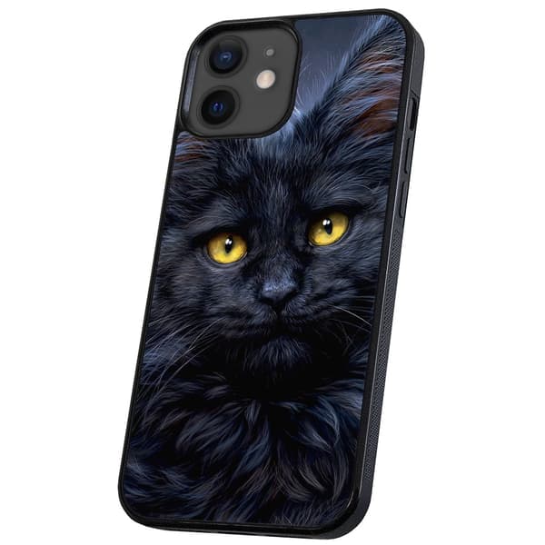 iPhone 12/12 Pro - Skal/Mobilskal Svart Katt