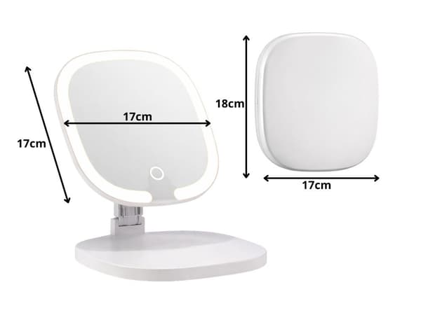 Sminkspegel LED USB hopfällbar 3 färger