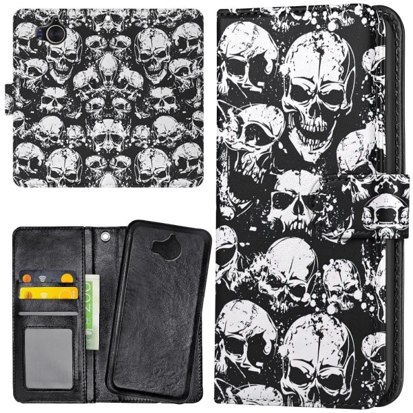 Huawei Y6 (2017) - Mobilcover/Etui Cover Skulls