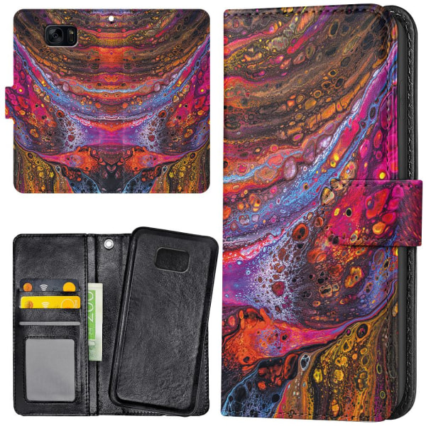 Samsung Galaxy S7 - Lommebok Deksel Psykedelisk Multicolor