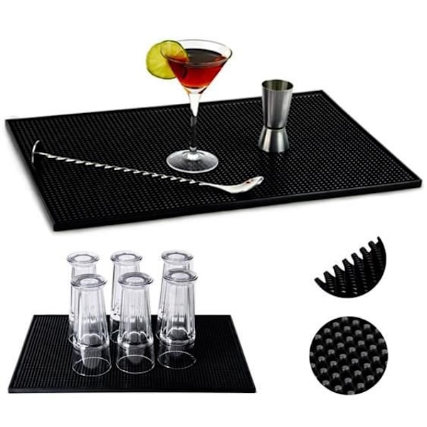 Diskmatte / Barmatte - Tørkematte til Oppvask - 45x30cm Black