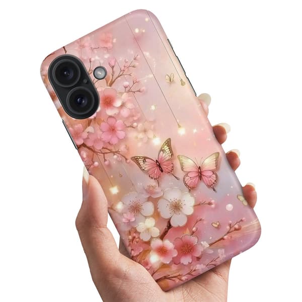 Deksel / Mobildeksel til iPhone 16 Plus - Flowers & Butterflies