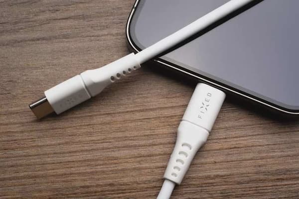 FIXED LIQUID silikonkabel 60W USB-C/C 1.2m Vit