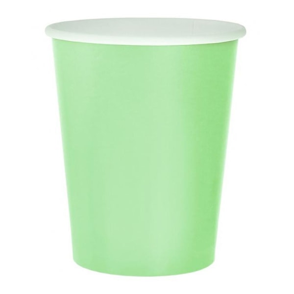 Mintgrön pappmugg i enfärgade, 14-pack, 270 ml
