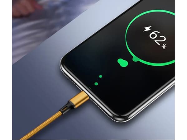 3in1 usb kabel för telefon lightning kabel iphone micro usb typ-c 1,2m Gold