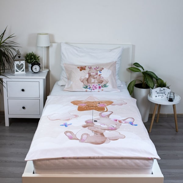 Barnsängkläder Bunny Star 100x135 cm, 40x60 cm