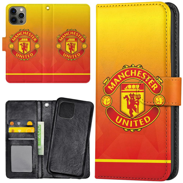 iPhone 13 Pro Max - Plånboksfodral/Skal Manchester United multifärg