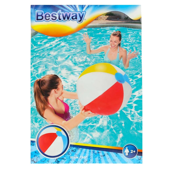 Uppblåsbar boll i strandfärg 51 cm