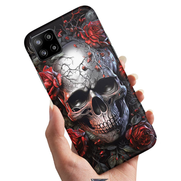 Samsung Galaxy A22 5G - Cover/Mobilcover Skull Roses
