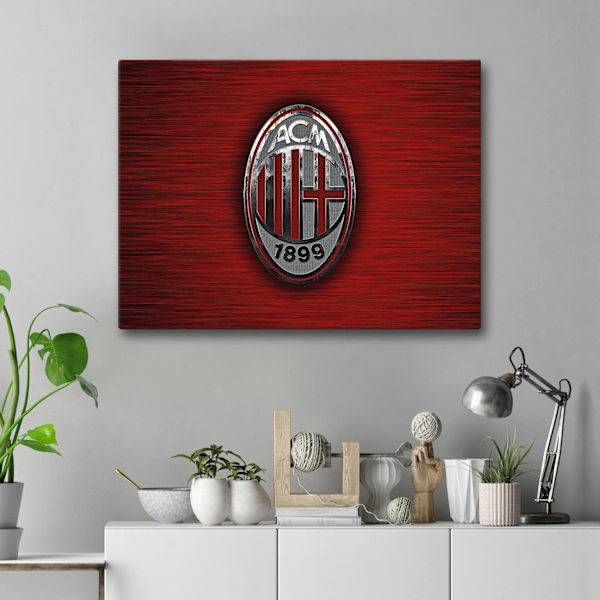 Lærredsbillede / Lærredstryk - AC Milan - 40x30 cm - Lærred Multicolor