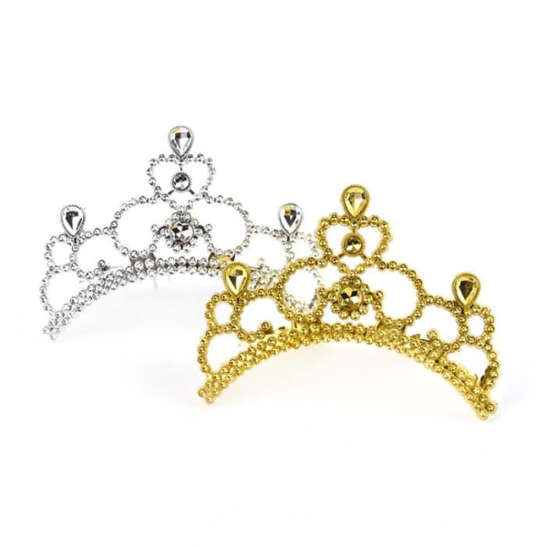 2-Pack - Princess Crown for Children / Tiara - Gull & Sølv Multicolor one size