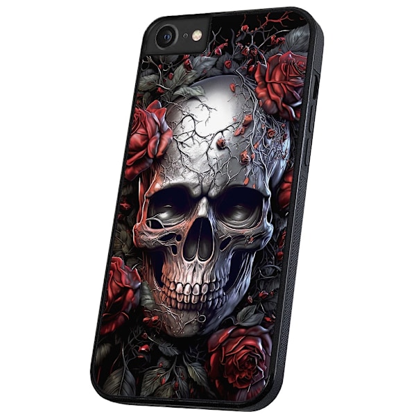 iPhone 16e/17e - Deksel/Mobildeksel Skull Roses