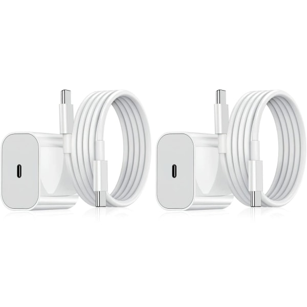Oplader til Samsung - Hurtiglader 25W USB-C - Adapter+Kabel 2m White 2-Pack Samsung 25W