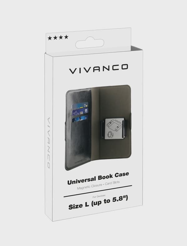 Vivanco Universal Plånboksfodral L 3-kort Svart