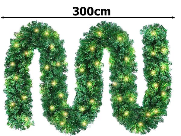 Julkrans med 50 LED - 3 m ljusslinga